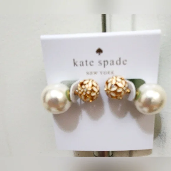 Kate Spade At First Blush Wallflower Studs Pearl back reversible earrings - Picture 5 of 5